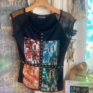 Vintage Punk Fishnet Top